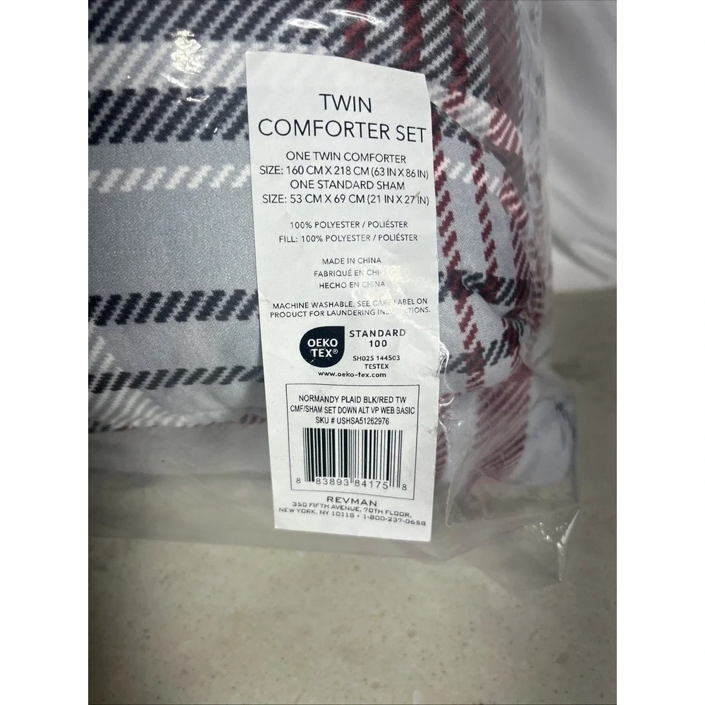 Eddie Bauer - Twin Comforter Set, Reversible Plaid Bedding with Matching Sham...